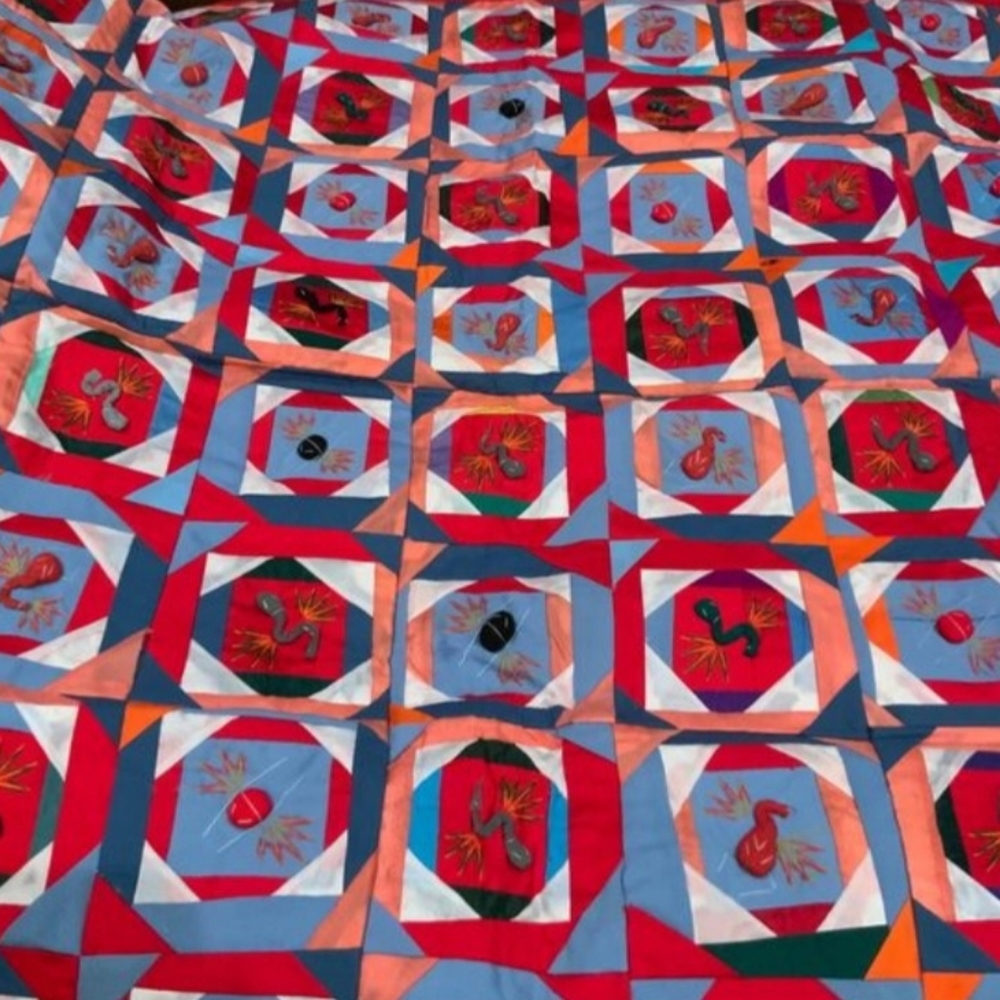 NWOT Chinese Bai Jia Bei Quilt Trapestry - Picture 6 of 11